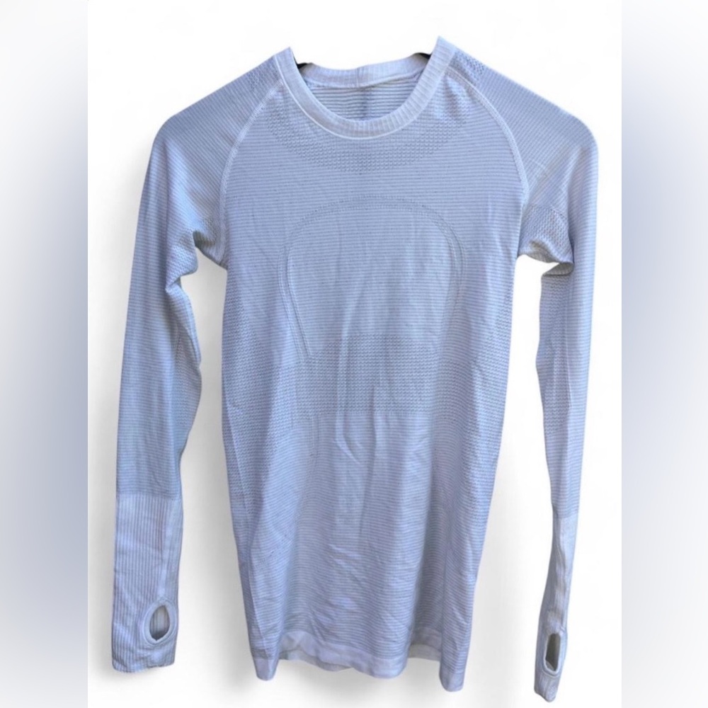 lululemon athletica Long Sleeve Tech Top in Light Blue